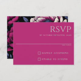 Rosa fett floral RSVP karte