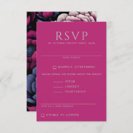Rosa fett floral RSVP karte
