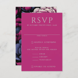 Rosa fett floral RSVP karte