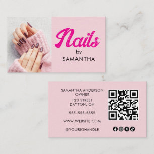 Rosa, fett gedrucktes, schriftliches soziales Icon Visitenkarte