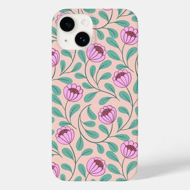 Rosa fette Blumen Case-Mate iPhone Hülle (Rückseite)