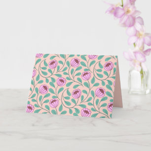 Rosa fette Blumen Karte