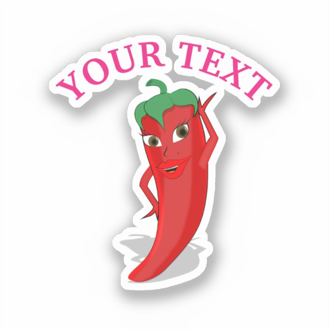 Rosa Fiesta Brautparty mit rotem, heißem Pfeffer D Aufkleber (Vorderseite)