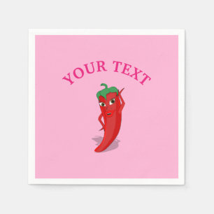 Rosa Fiesta Brautparty mit rotem, heißem Pfeffer D Serviette