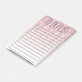 Rosa Filigree zur Liste oder Lebensmittelliste Post-it Klebezettel