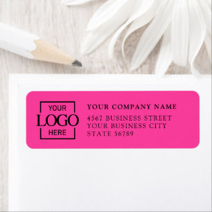 Rosa Firmenlogo der Custom Company mit Rücksendead