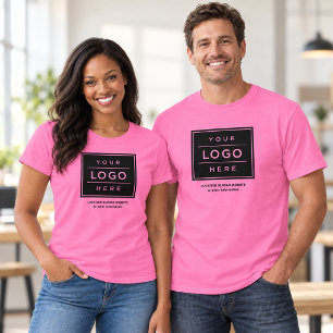 Rosa Firmenlogo Firmenname Promo T-Shirt