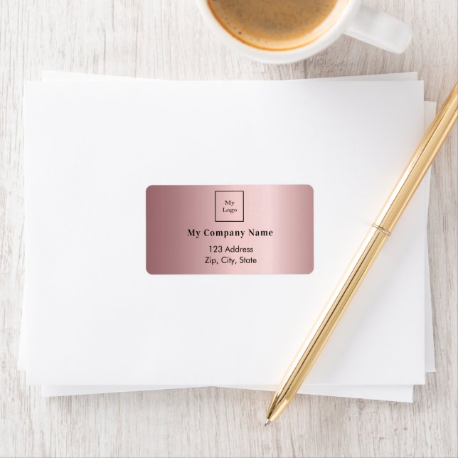 Rosa Firmenlogo Rücksendeadresse Adressaufkleber (Insitu)