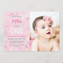 Rosa Fisch Kindergeburtstag Party Fotokarte