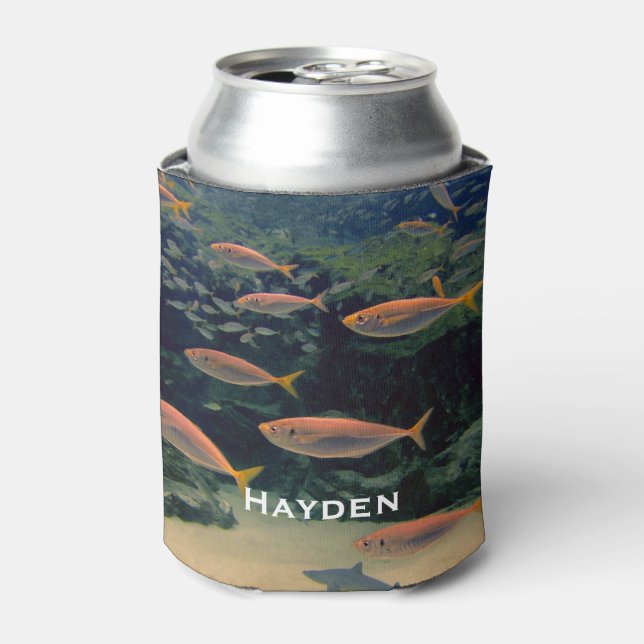 Rosa Fisch-Showwasser-Foto Personalisiert Dosenkühler (Kanne Vorderseite)