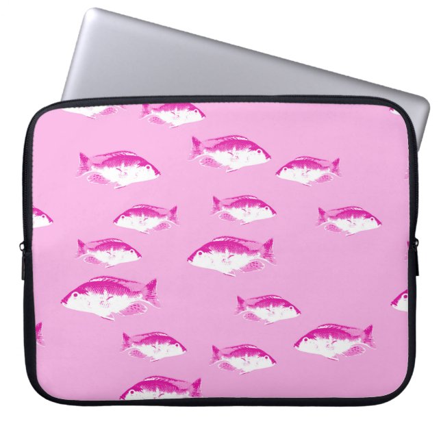 Rosa Fische Laptopschutzhülle (Vorderseite)