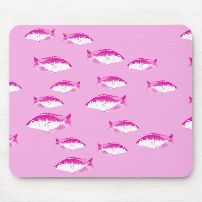 Rosa Fische Mousepad (Vorne)