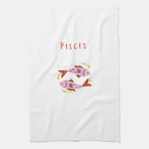 Rosa Fische, Sternzeichen, Sternzeichen-Druck Geschirrtuch