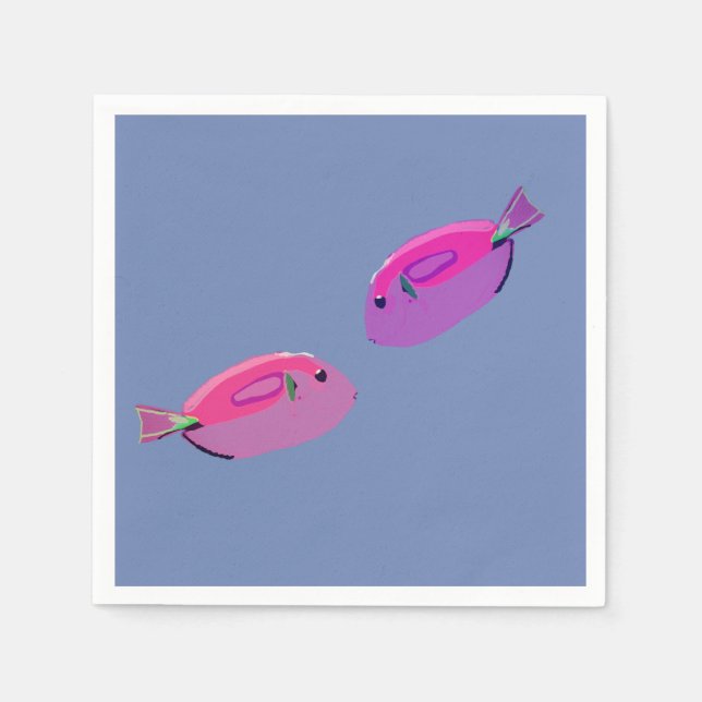 Rosa Fish Paper Napkin Serviette (Vorderseite)