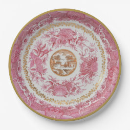 Rosa "FITZHUGH" Platte - Circa 1810 Stil Pappteller