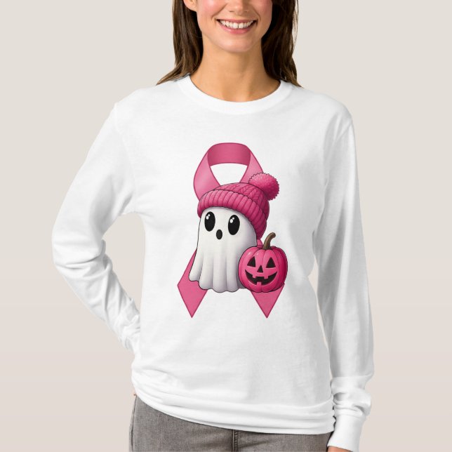 Rosa Flachblase - Unterstützung für Brustkrebs T-Shirt (Vorderseite)