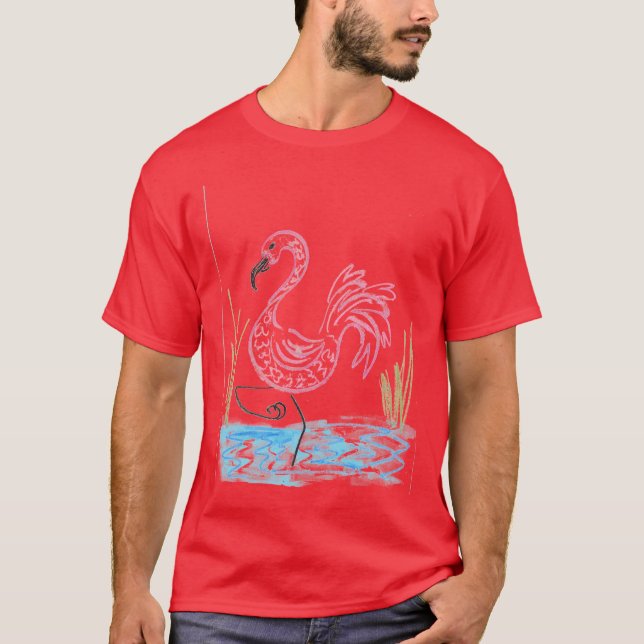 Rosa Flamingo #13 T-Shirt (Vorderseite)