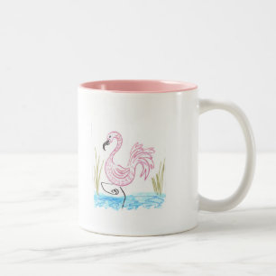 Rosa Flamingo #13 Zweifarbige Tasse