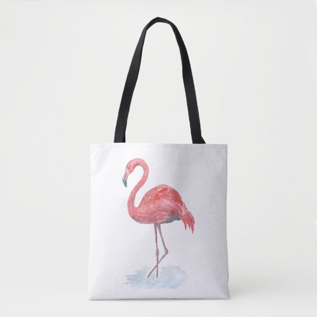 Rosa Flamingo Aquarell. (Vorderseite)