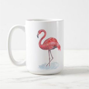 Rosa Flamingo, Aquarell. Kaffeetasse