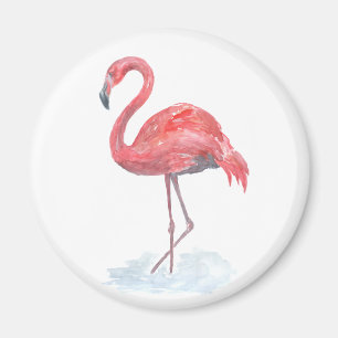 Rosa Flamingo Aquarell. Magnet