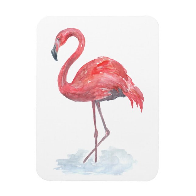 Rosa Flamingo Aquarell. Magnet (Vertikal)
