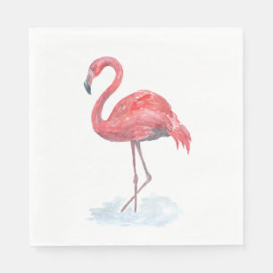 Rosa Flamingo, Aquarell. Serviette