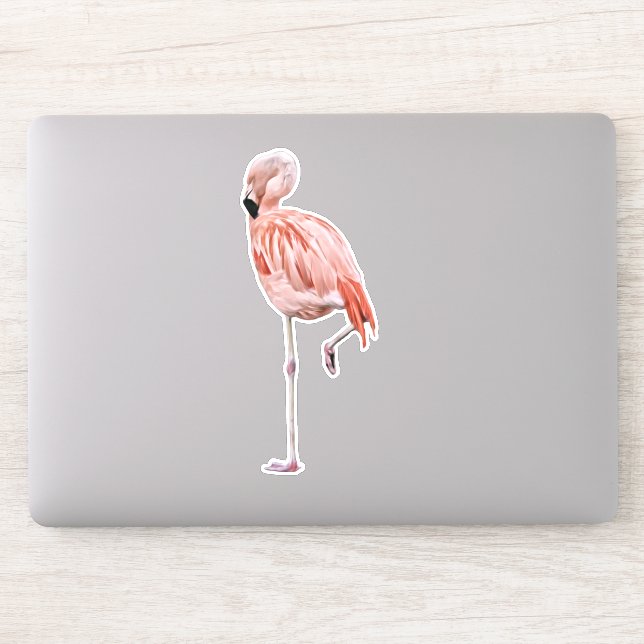 Rosa Flamingo Art Bird Sticker (Computer)