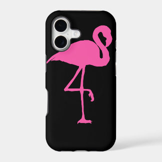 Rosa Flamingo auf schwarzem Hintergrund
