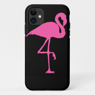 Rosa Flamingo auf schwarzem Hintergrund Case-Mate iPhone Hülle