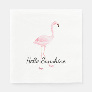 Rosa Flamingo Baby Shower Serviette