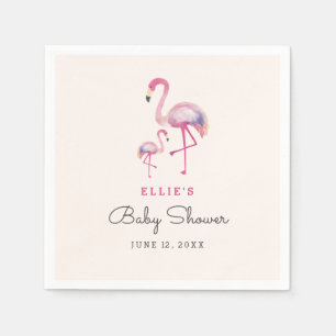 Rosa Flamingo Baby Shower Serviette