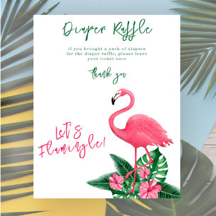 Rosa Flamingo-Baby-Shower-Windel-Raffle-Spiel Poster