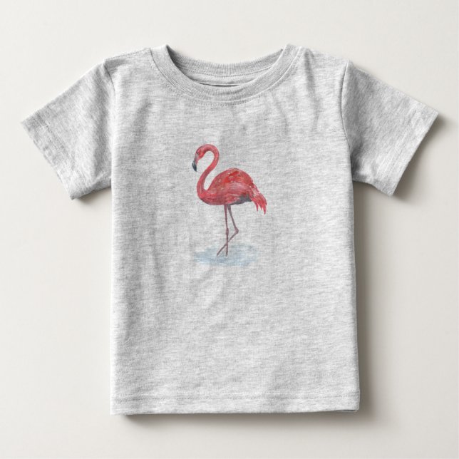 Rosa Flamingo. Baby T-shirt (Vorderseite)
