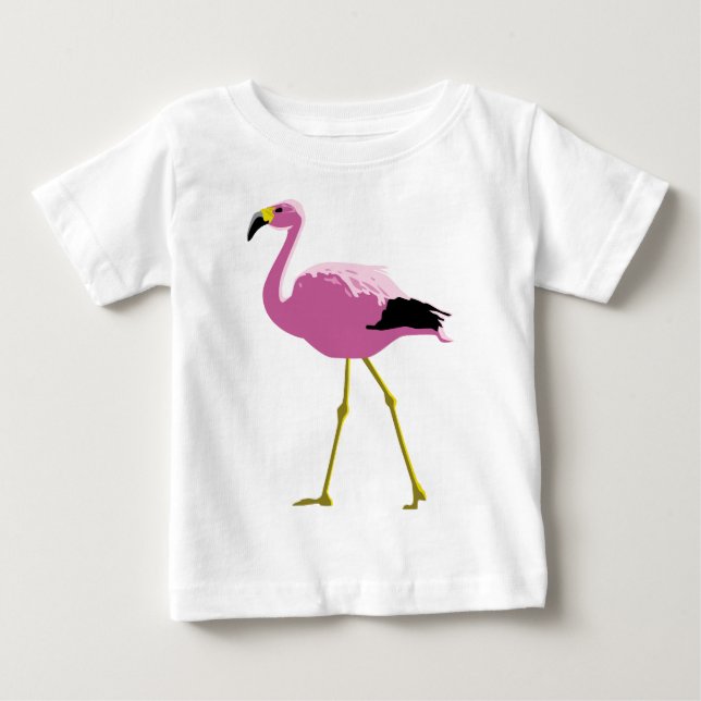 Rosa Flamingo Baby T-shirt (Vorderseite)