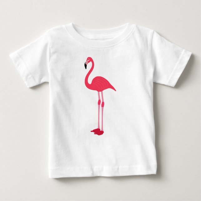 Rosa Flamingo Baby T-shirt (Vorderseite)