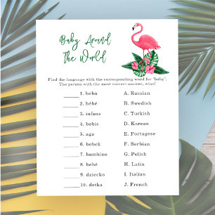 Rosa Flamingo - Baby-um-die-Welt-Spiel