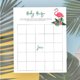 Rosa Flamingo-Babydusche - Baby-Bingo-Spiel