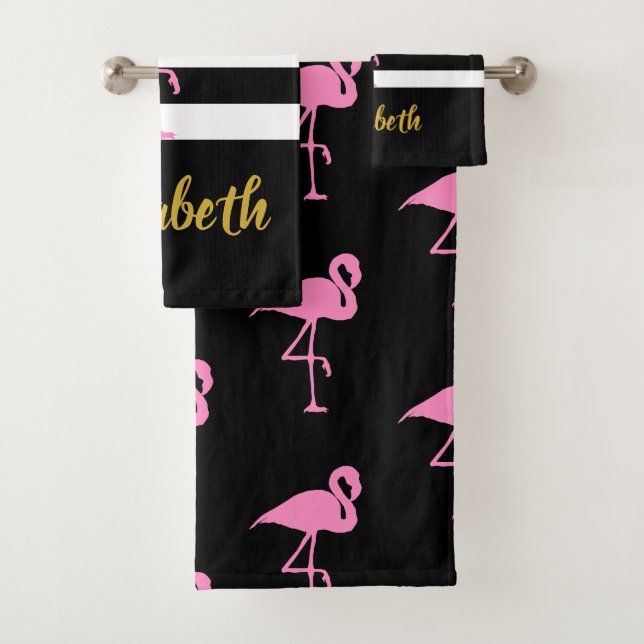 Rosa Flamingo Badhandtuch Set (Insitu)