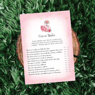 Rosa Flamingo Ballerina über Dusch-Spiel Einladung