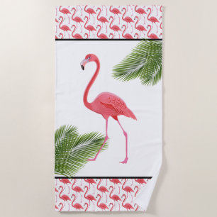 Rosa Flamingo Beach Handtuch