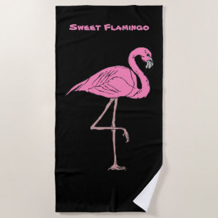 Rosa Flamingo Beach Handtuch