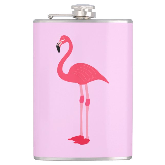 Rosa Flamingo Bird-64305 Flachmann (Vorderseite)