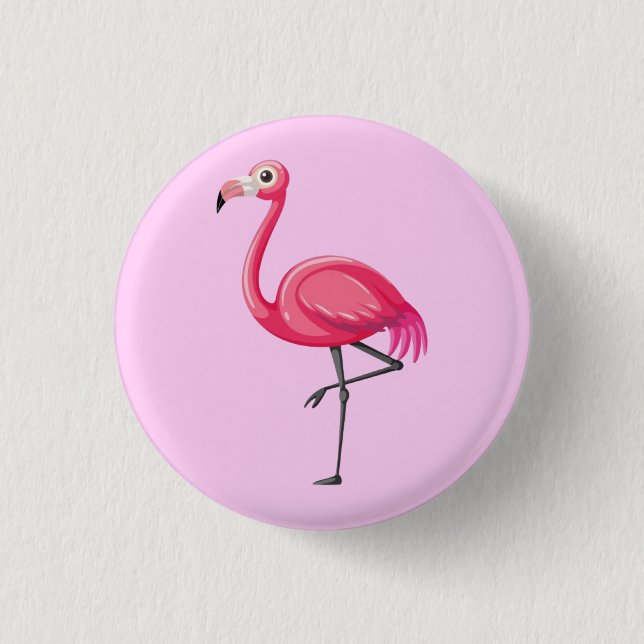 Rosa Flamingo Bird-89686 Button (Vorderseite)