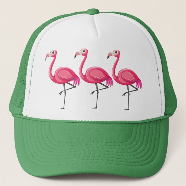 Rosa Flamingo Bird-89686 Truckerkappe (Vorderseite)