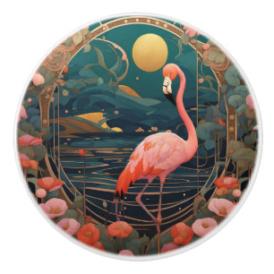Rosa Flamingo Bird Kunst, Dichtung und Musik Keramikknauf
