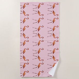 Rosa Flamingo Birds Beach Handtuch
