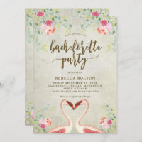 Rosa Flamingo Bläserbachelorette Party Einladung