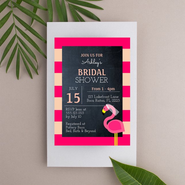 Rosa Flamingo Bridal Dusche Einladung (Von Creator hochgeladen)