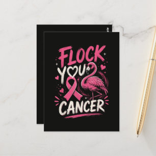 Rosa Flamingo Brustkrebs Krieger Unterstützung Postkarte